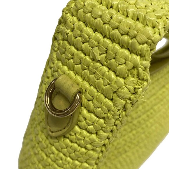 Auth miumiu - Yellow Green Straw Handbag - Picture 11 of 15